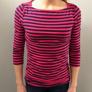 Merona XXS Striped Cropped Sleeved Shirt